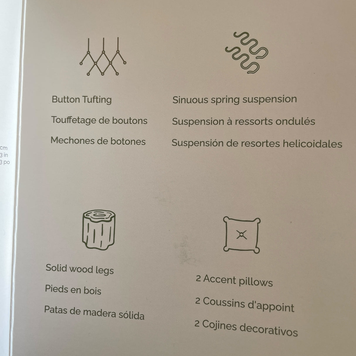 Aiden & Ivy 2 Piece L-Shaped Fabric Sectional Loungesuite