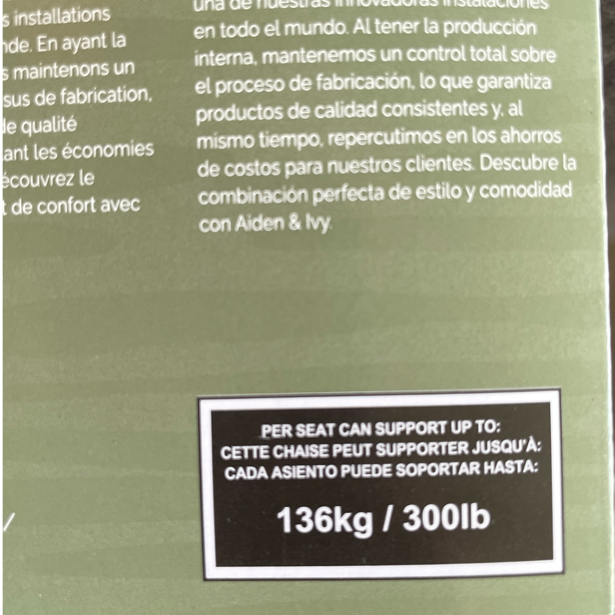 Aiden & Ivy 2 Piece L-Shaped Fabric Sectional Loungesuite