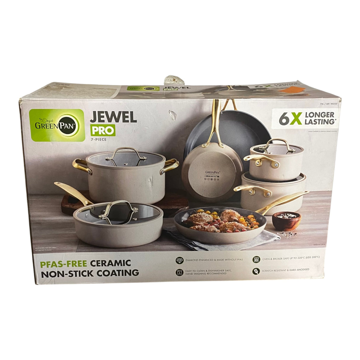 Greenpan Jewel 7 Piece Ceramic Cookware Set with 4 Lids