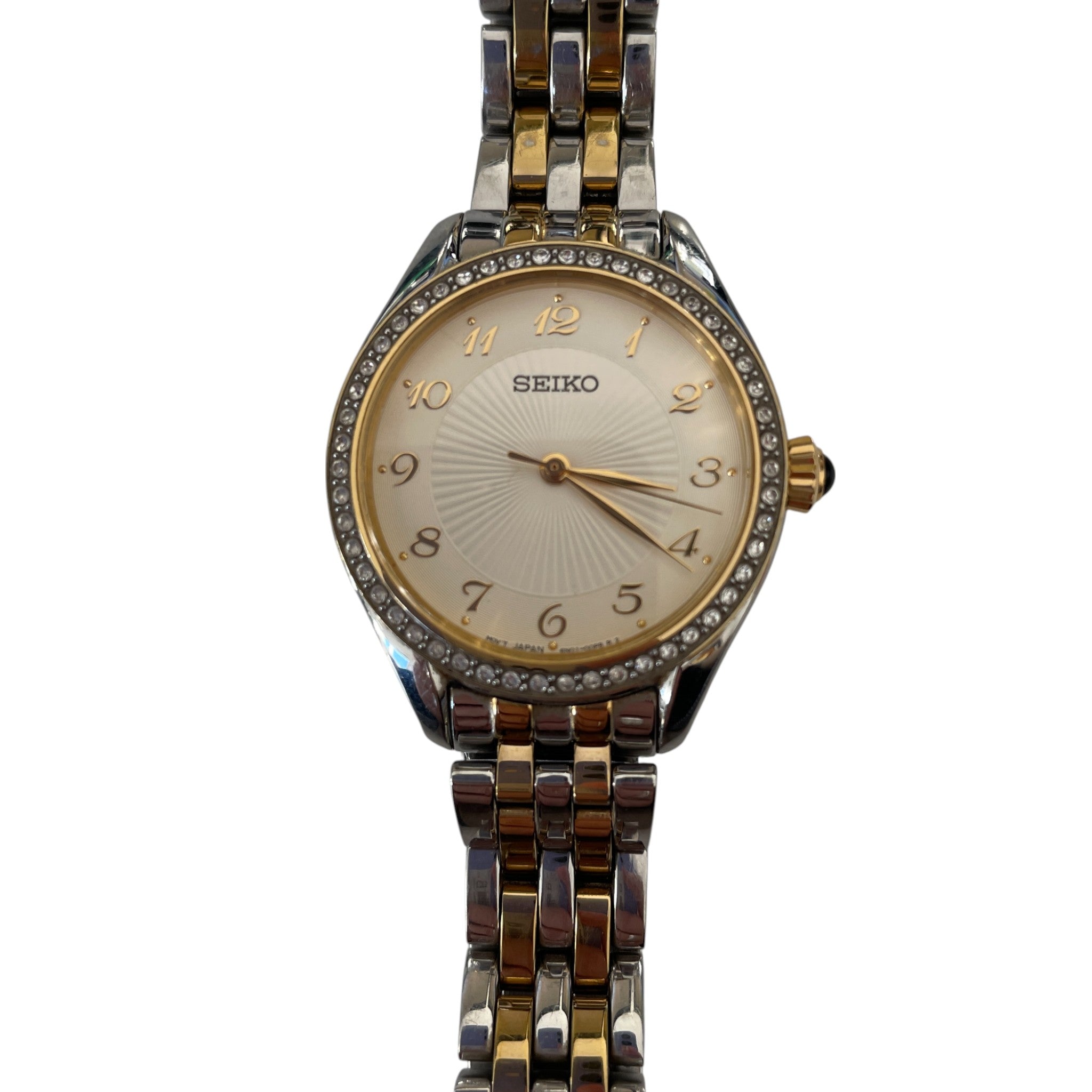 Seiko 'Caprice' 2-Tone Crystal Set Bezel Watch SUR480P