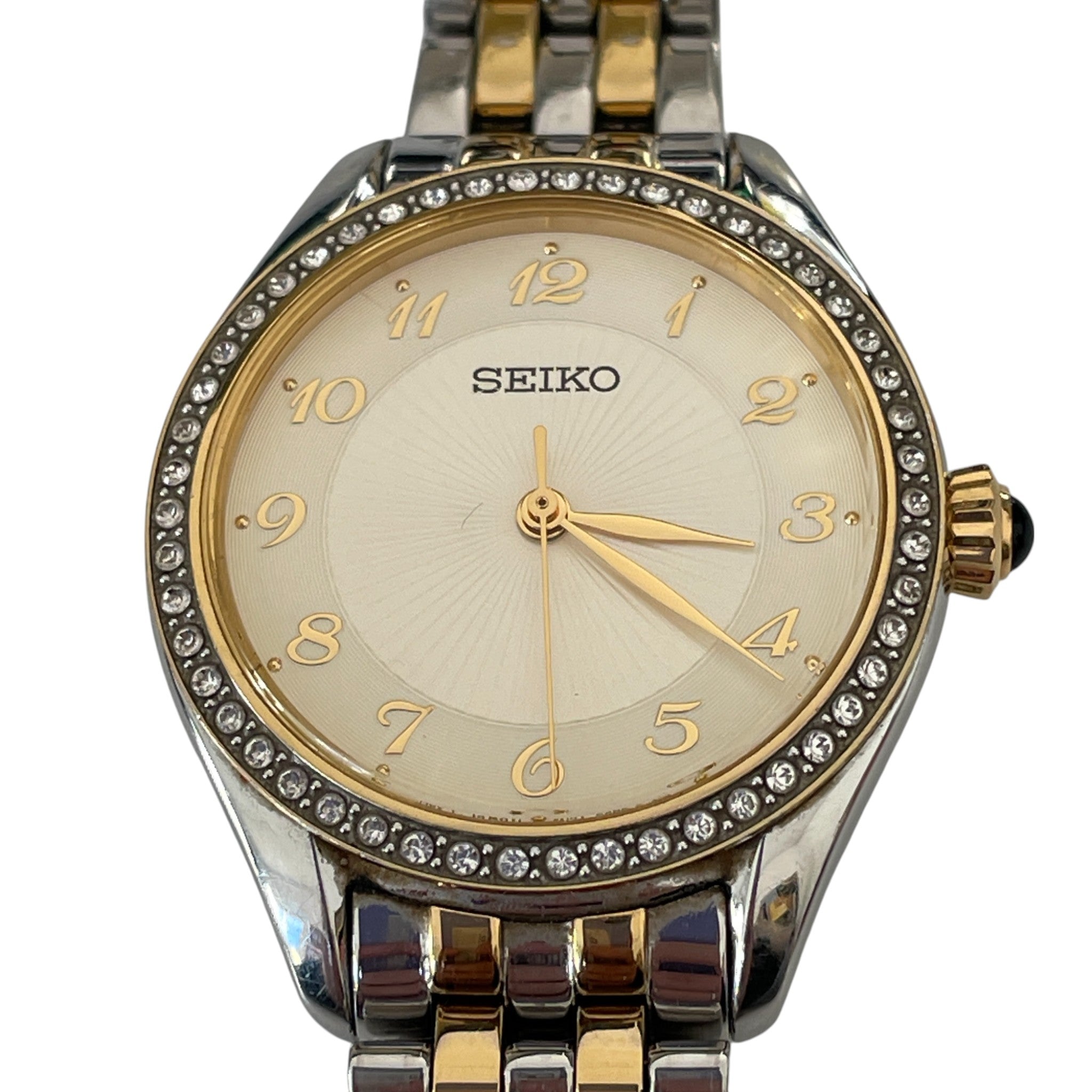 Seiko 'Caprice' 2-Tone Crystal Set Bezel Watch SUR480P