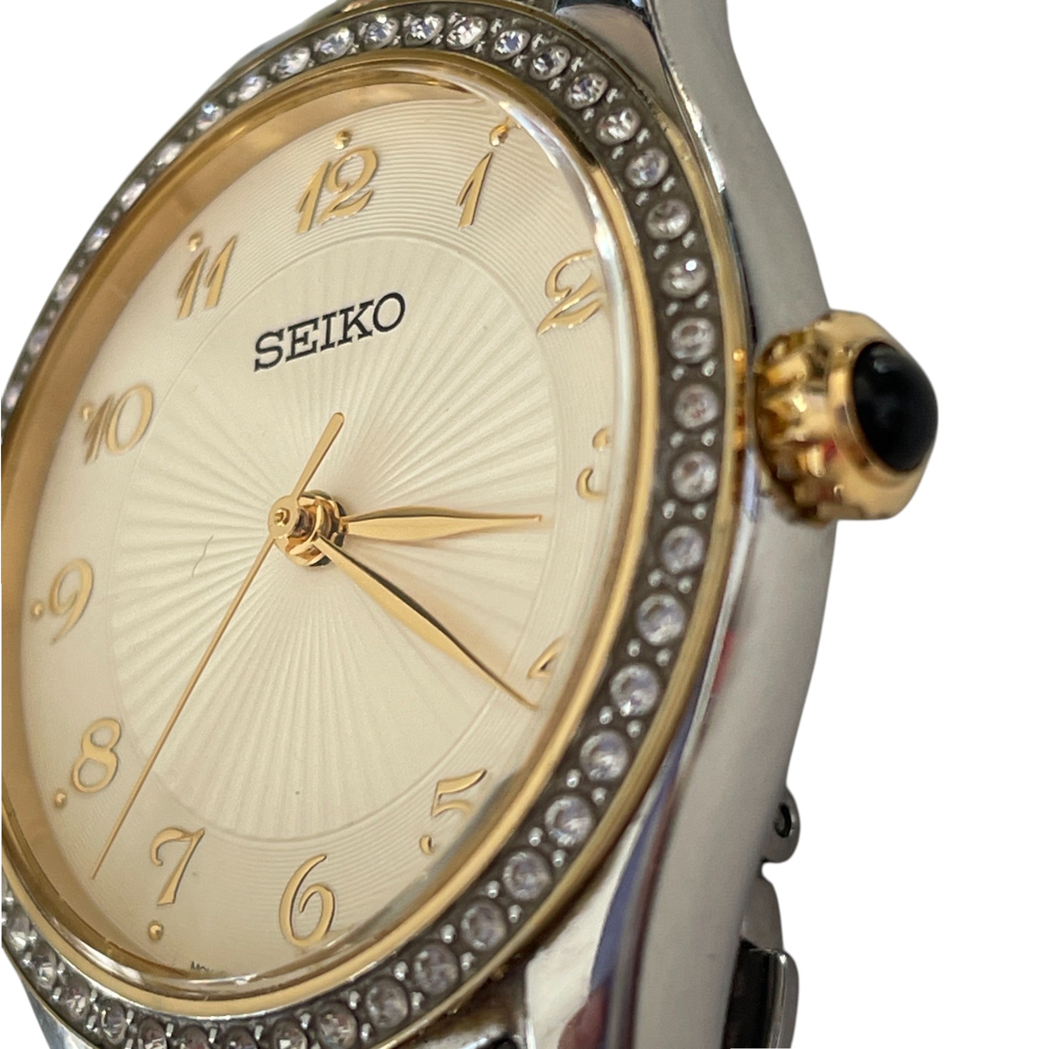 Seiko 'Caprice' 2-Tone Crystal Set Bezel Watch SUR480P
