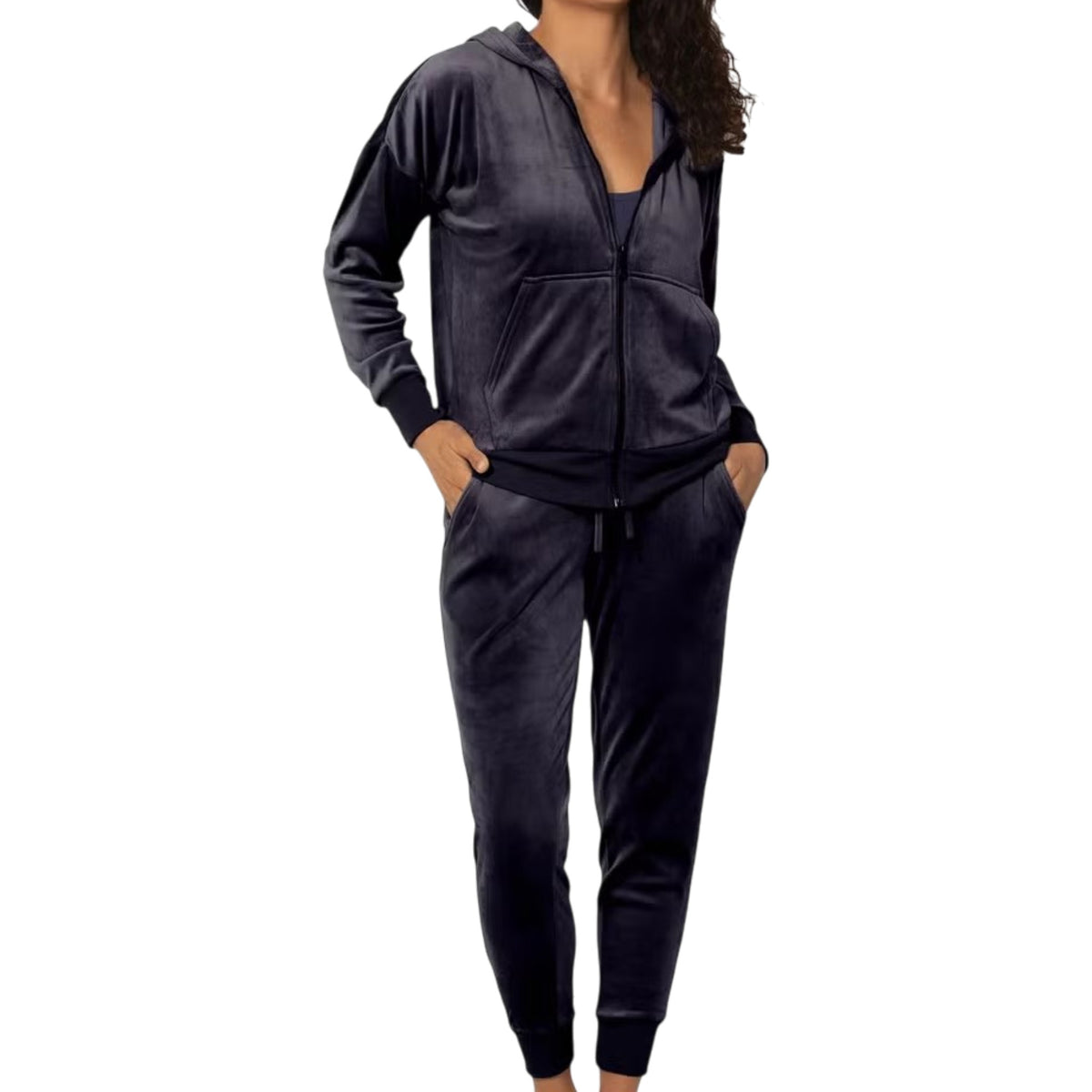 Jezebel Women's 2 Piece Velour Lounge Set - Ink SIZE - Extra Large