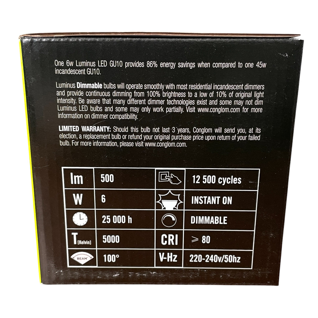 Luminus 8x GU10 5000K Daylight LED Light Bulbs