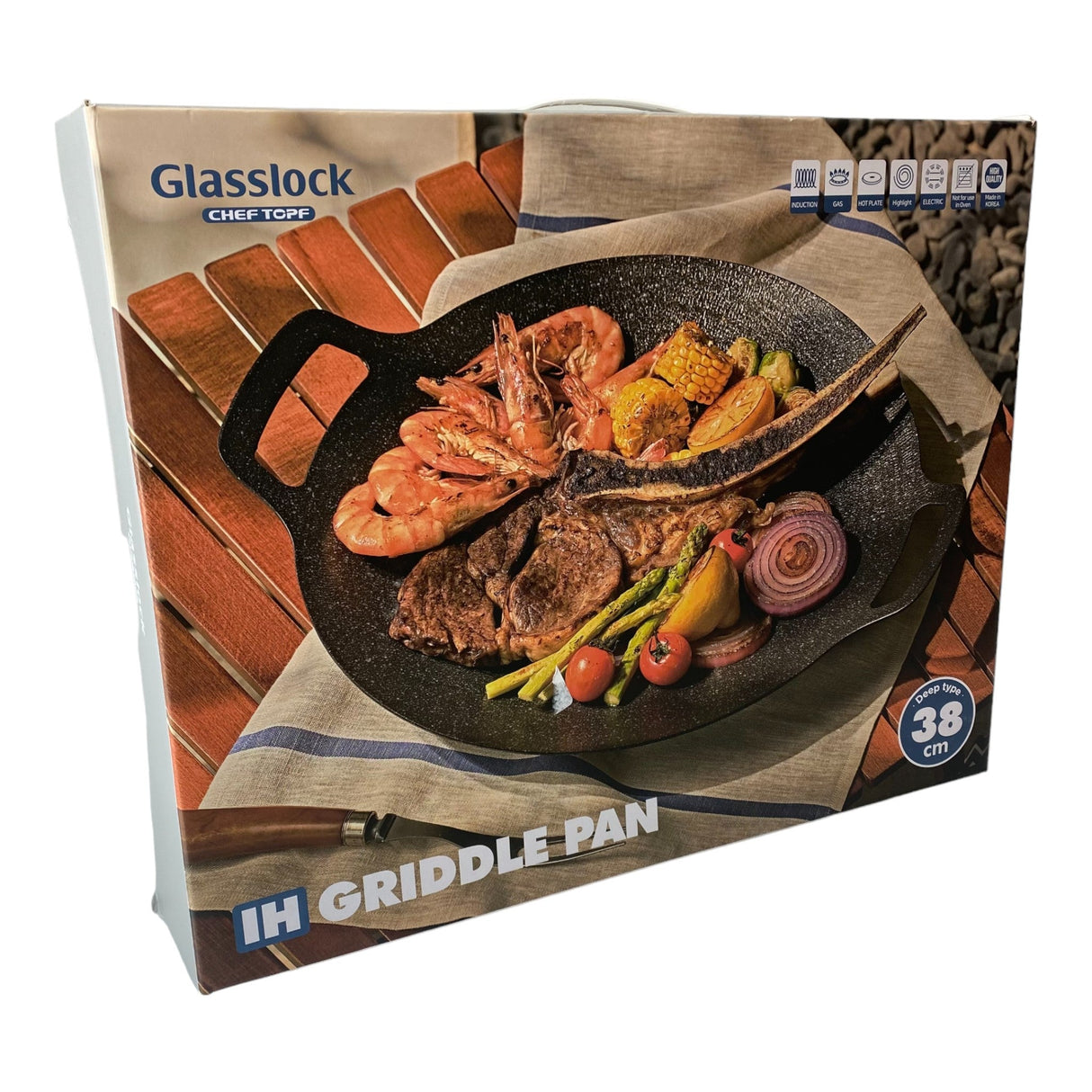 Glasslock Griddle Pan 38cm