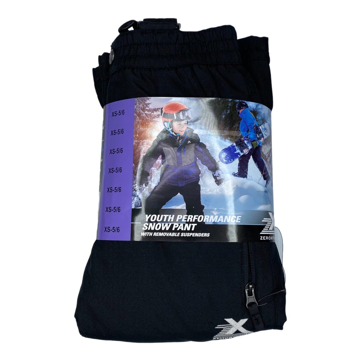 Zeroxposur Youth Performance Snow Pants With Removable Suspenders - XS-5/6 SIZE - Extra Small