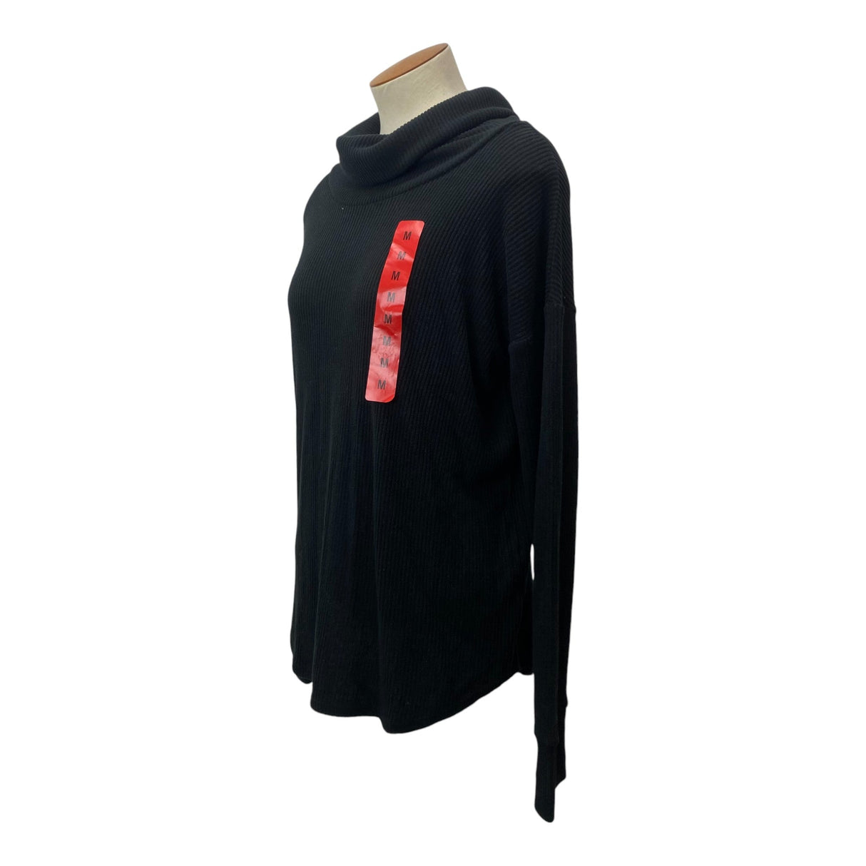 Max & Mia Women's Cozy Ribbed Cowl Neck Tunic Sweater - Black