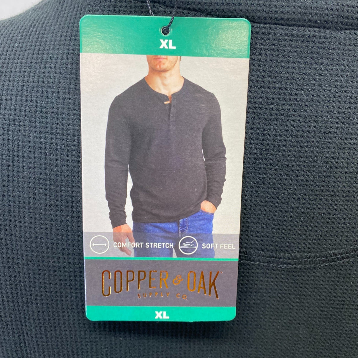 Copper & Oak Men's Waffle Button Long Sleeve Shirt SIZE - Extra Large