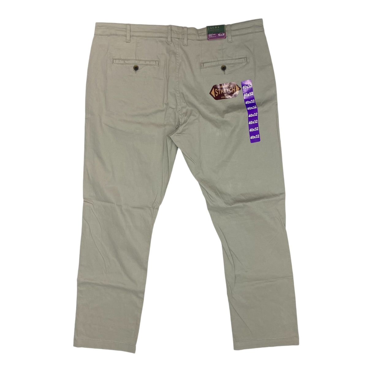 Jachs Men's Bowie Fit Mid-Rise Stretch Slim Straight Leg Pants - Size 40x32