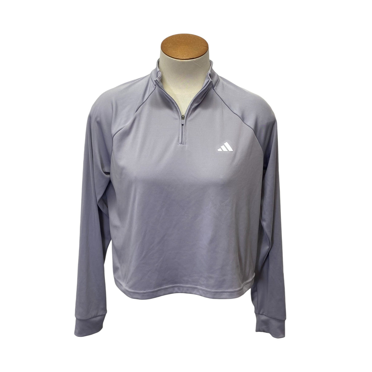 Adidas Women's Train Essentials Minimal Branding 1/4 Zip Cover Up - Glory Grey