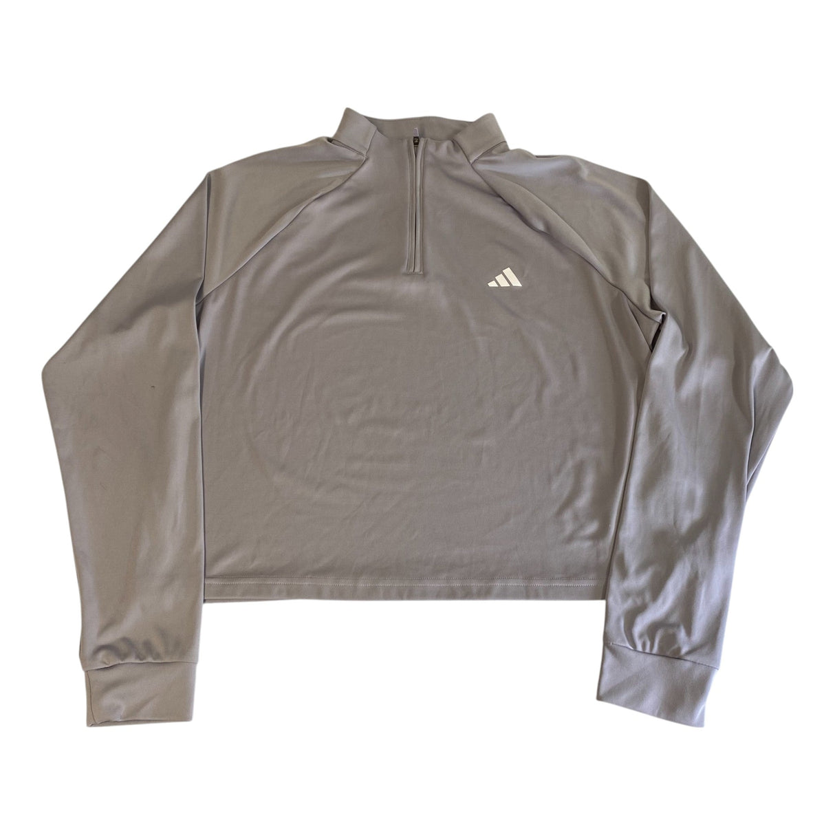 Adidas Women's Train Essentials Minimal Branding 1/4 Zip Cover Up - Glory Grey