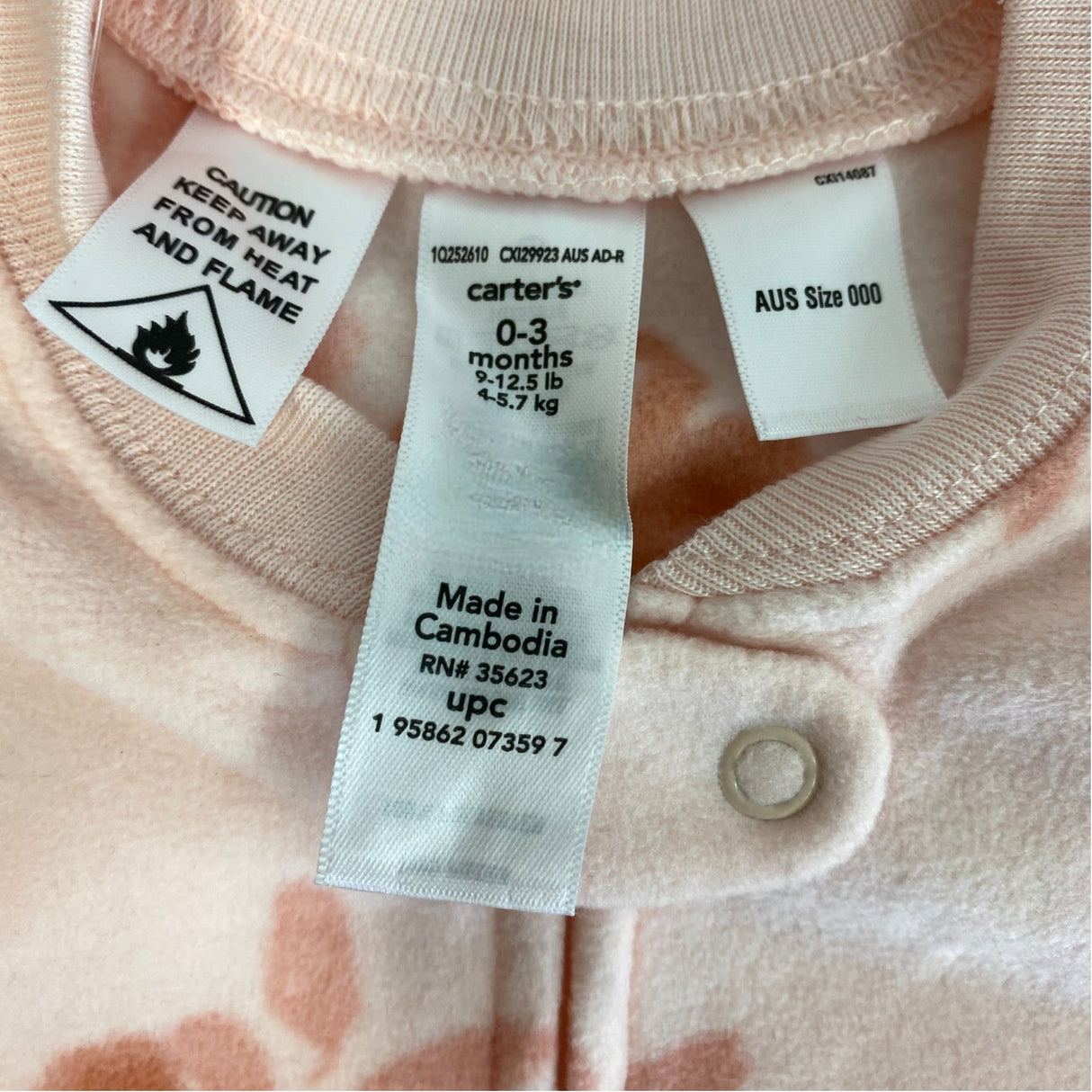 Carters Baby Easy Zip Front Sleep Bag - Size 0-3M