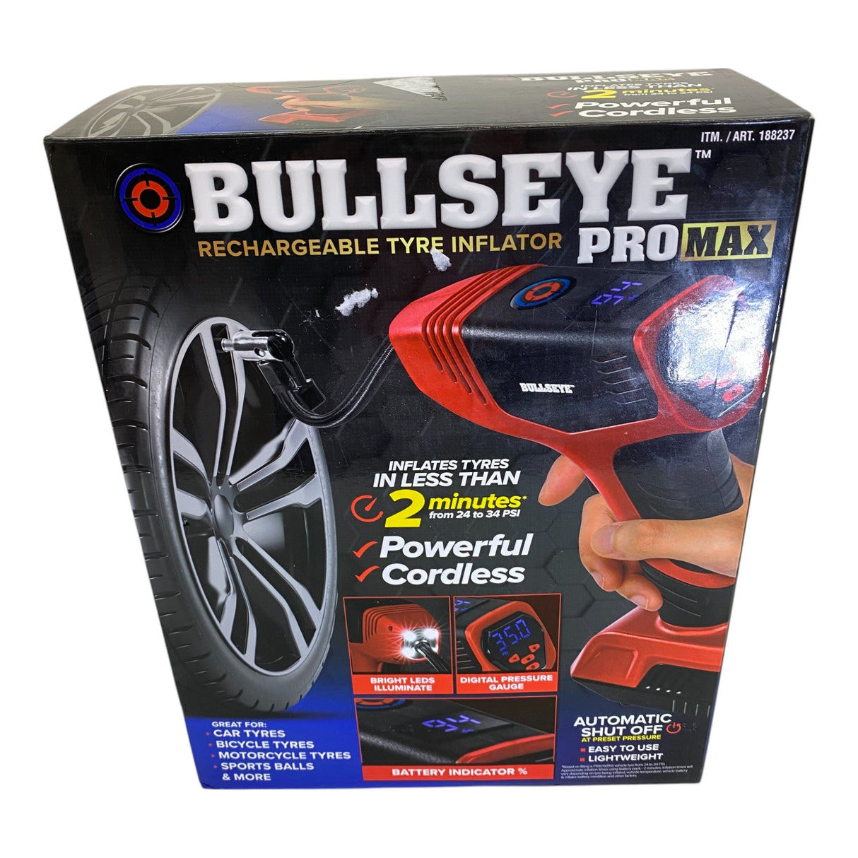 Bullseye Pro Max Rechargeable Tyre Inflator
