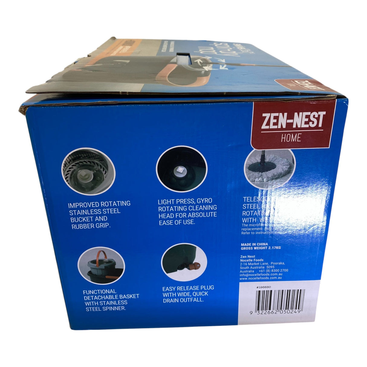 Zen-Nest Home Swivel 360 Spin-Dry Mop With Bonus Mop Head Refill