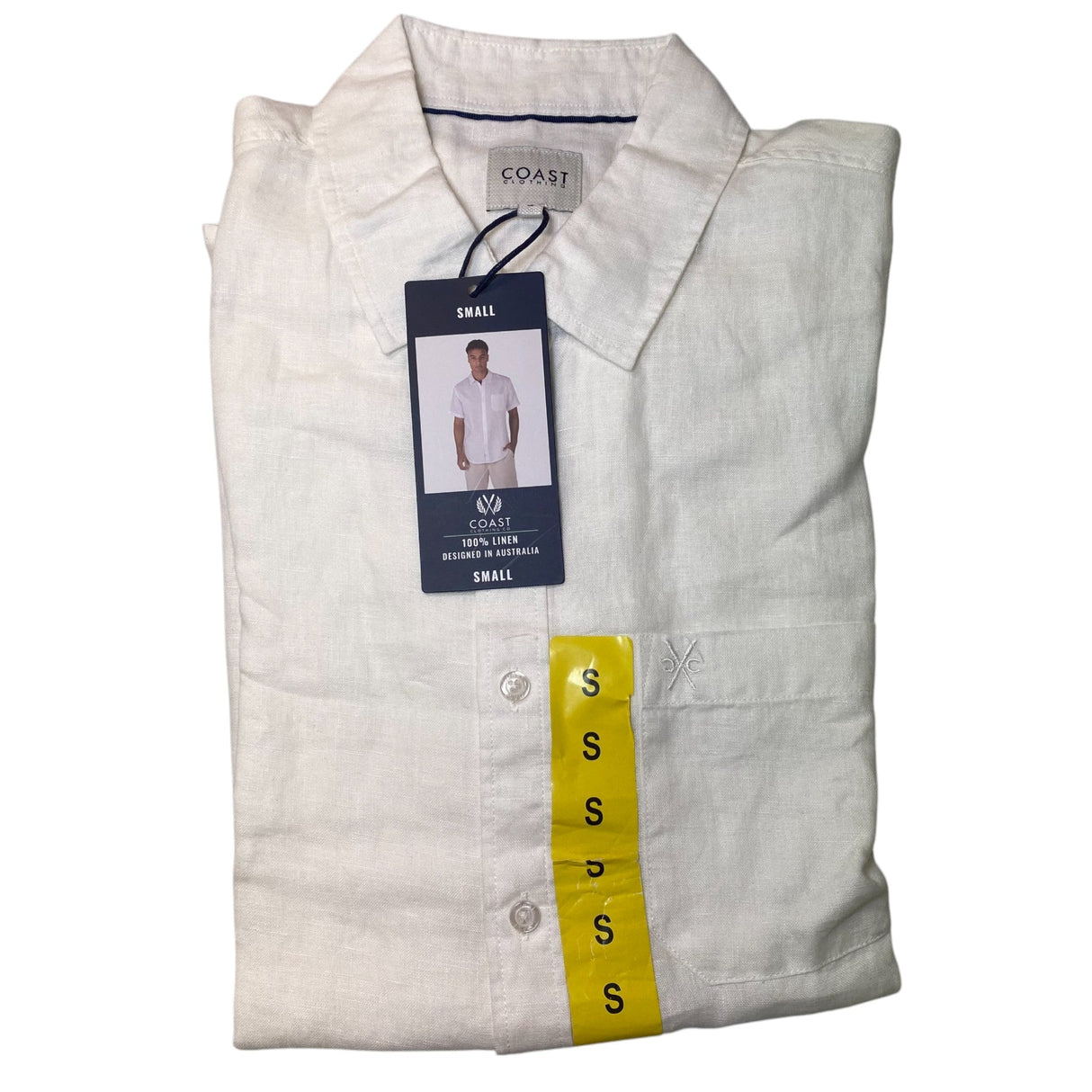 Coast Men's Button Collar Linen Shirt SIZE - Small