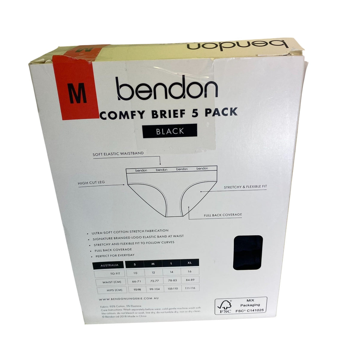 Bendon 5x Women's Comfy Brief SIZE - Medium