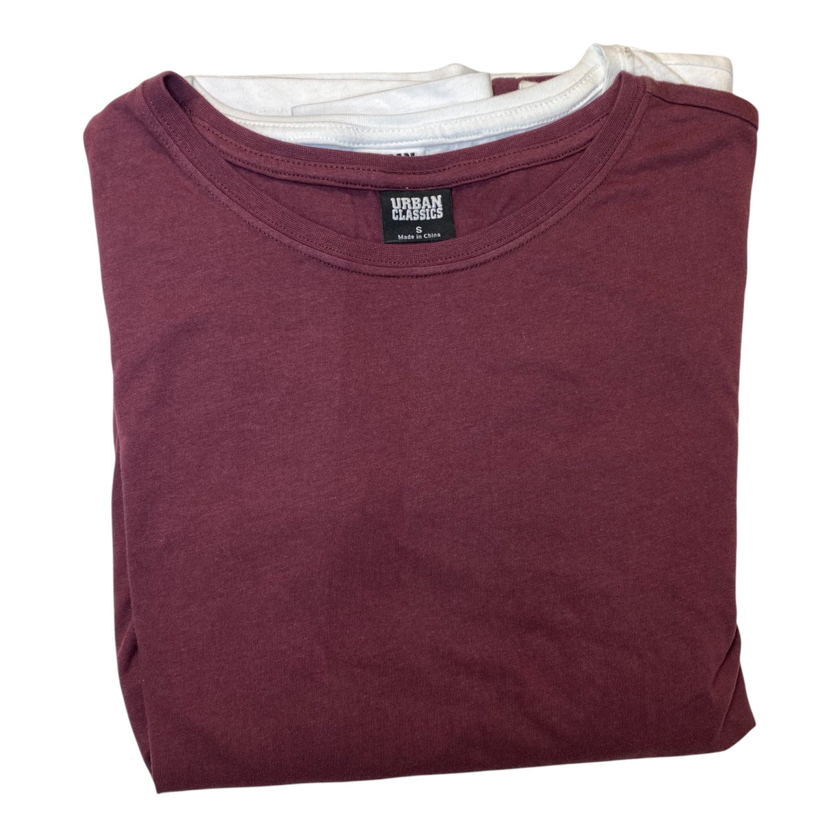 Urban Classics Ladies Extended Shoulder Tee 2-Pack Cherry & White