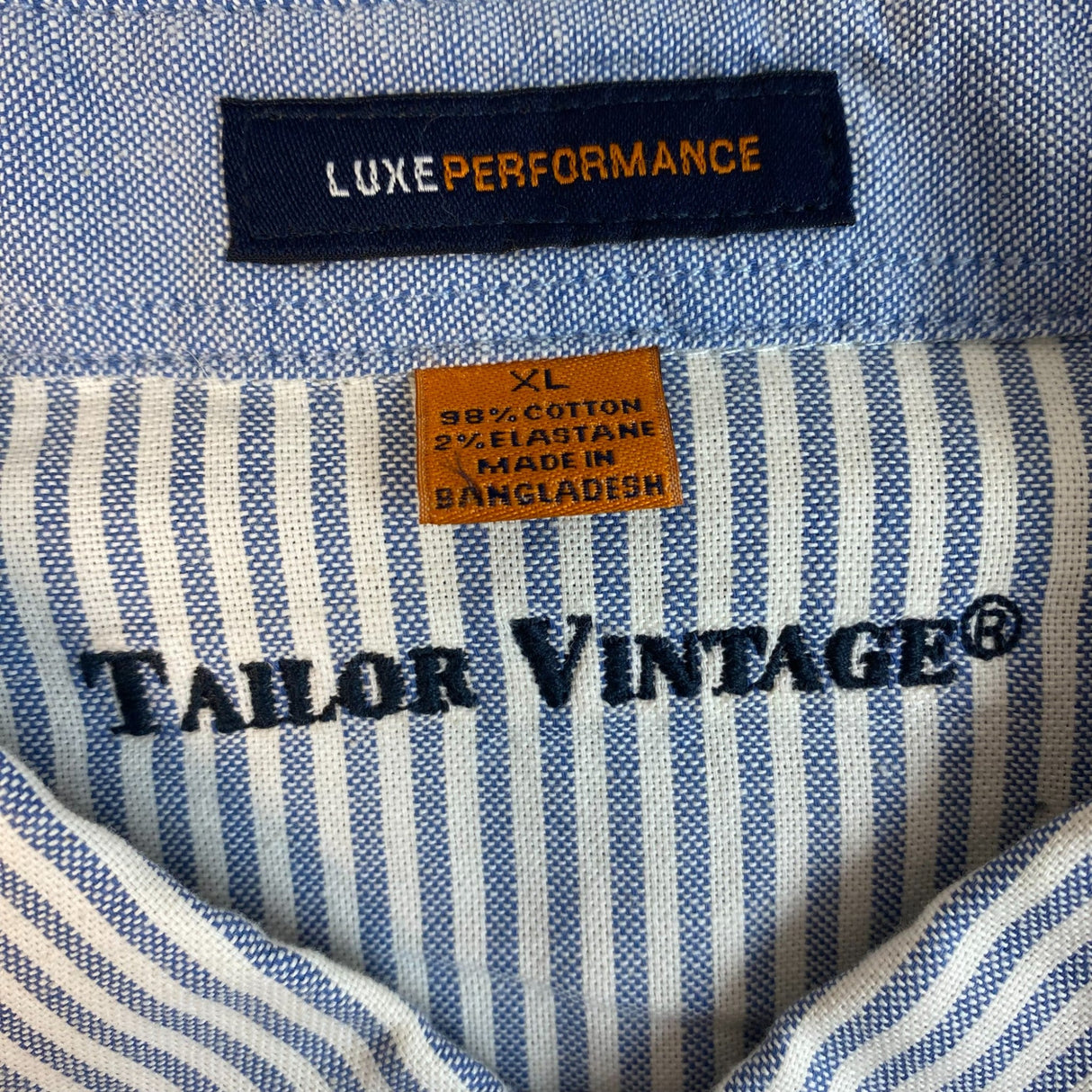 Tailor Vintage Men's Dutch Blue Oxford Stripe Shirt SIZE - Extra Large
