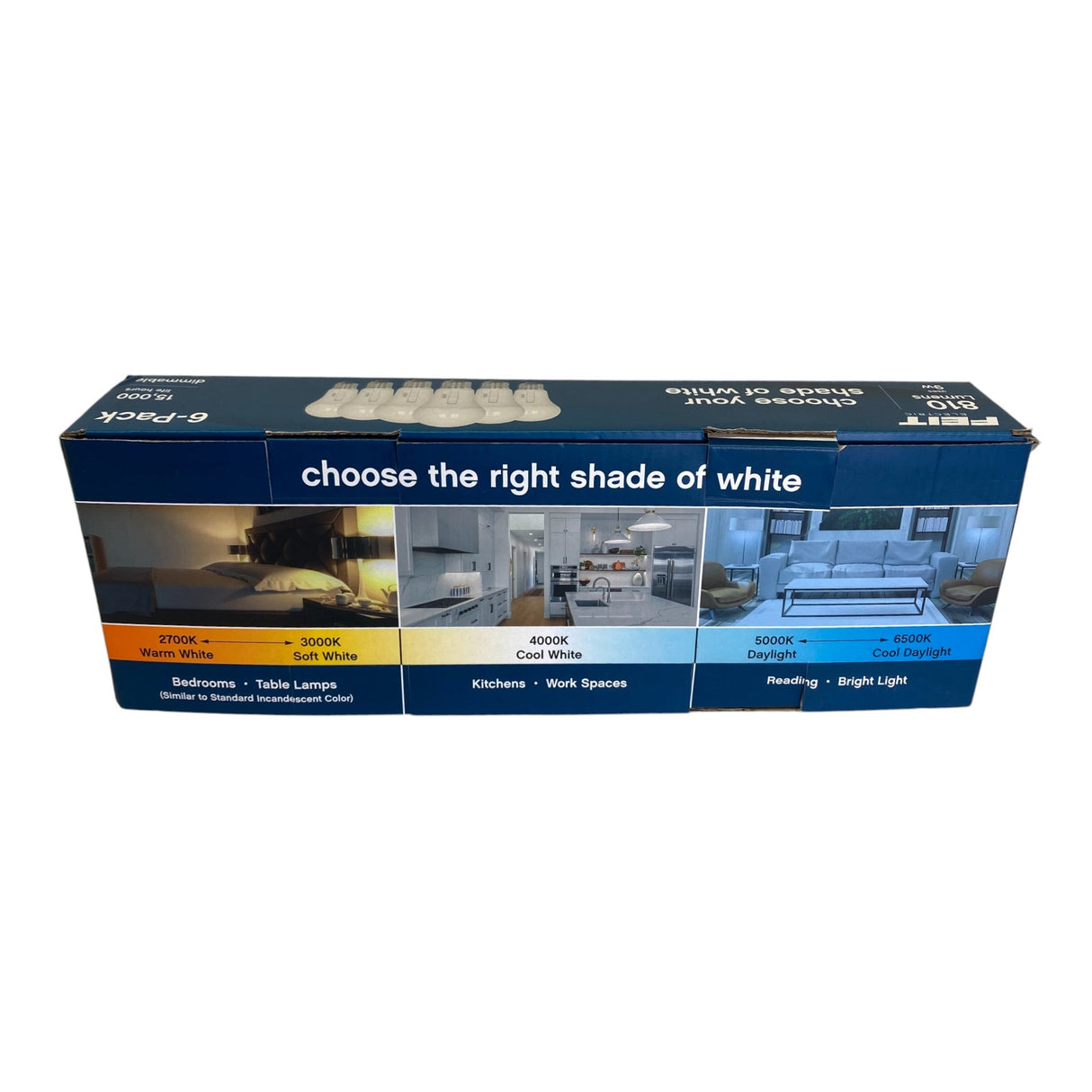 Feit Electric LED Light Bulbs 5 Pack 810 Lumens E27