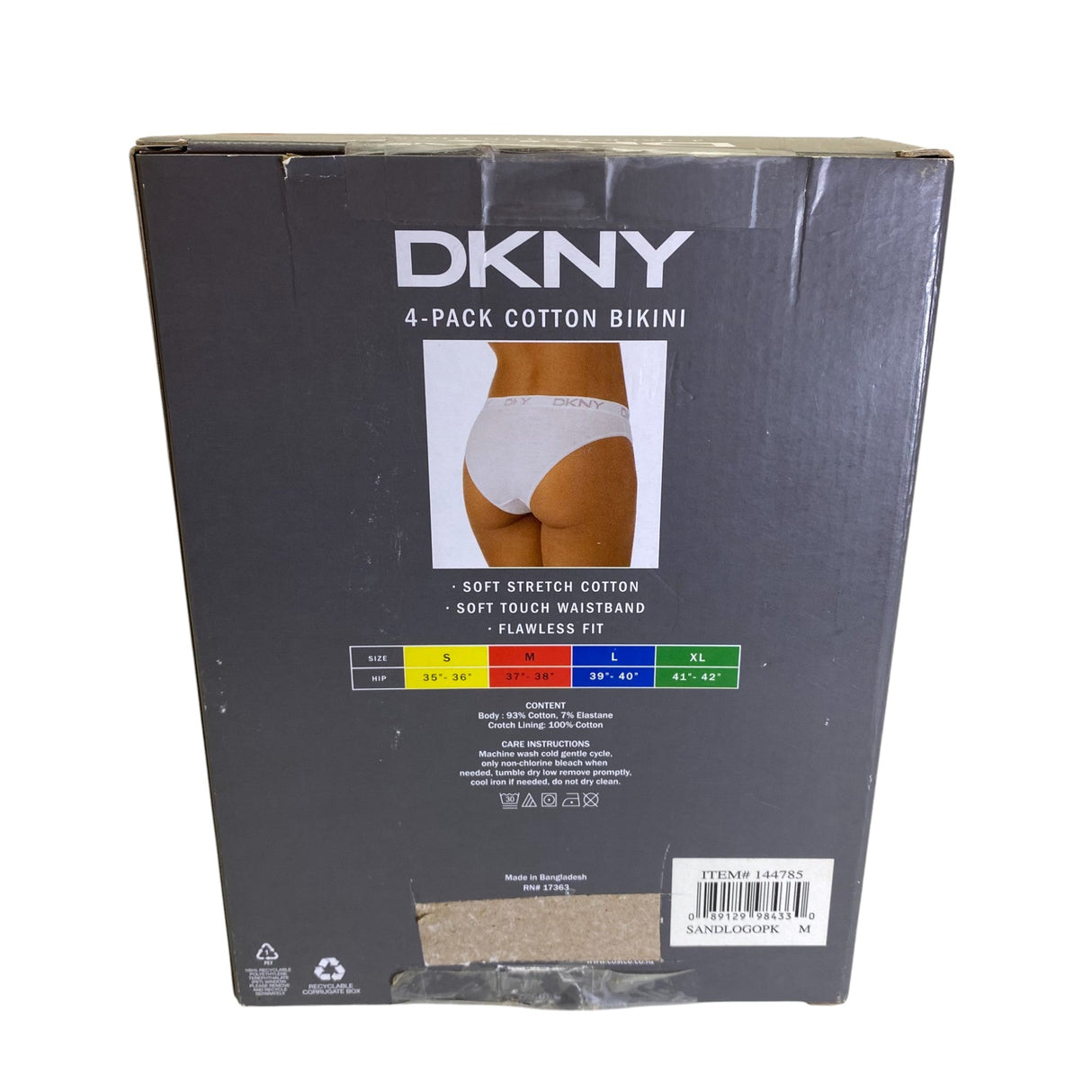 DKNY 4x Women's Cotton Bikini - Sand/Logo - SIZE - Medium
