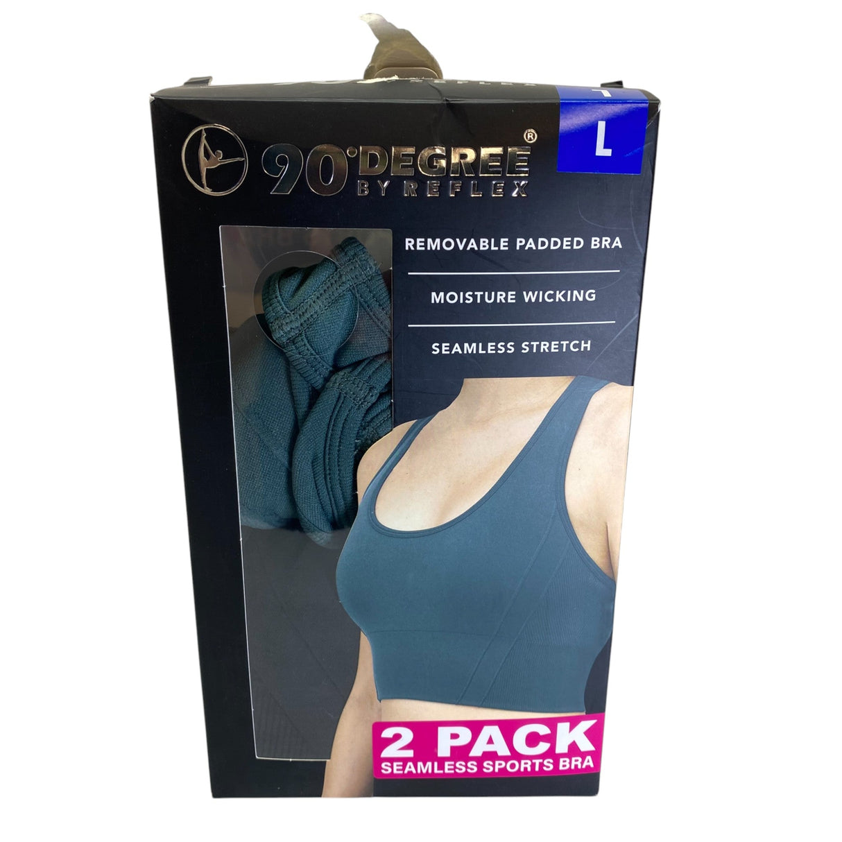 90 Degree By Reflex Women's Sports Bra 2 Pack SIZE - Large