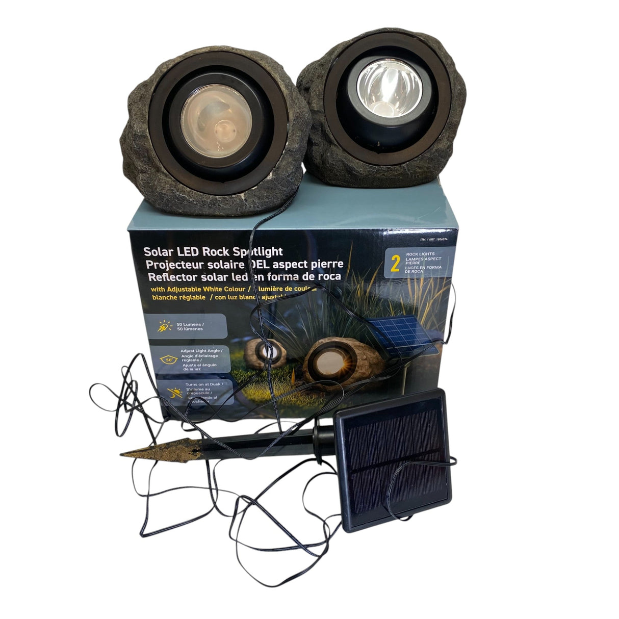 Solar LED Rock Spotlight 2 Pack