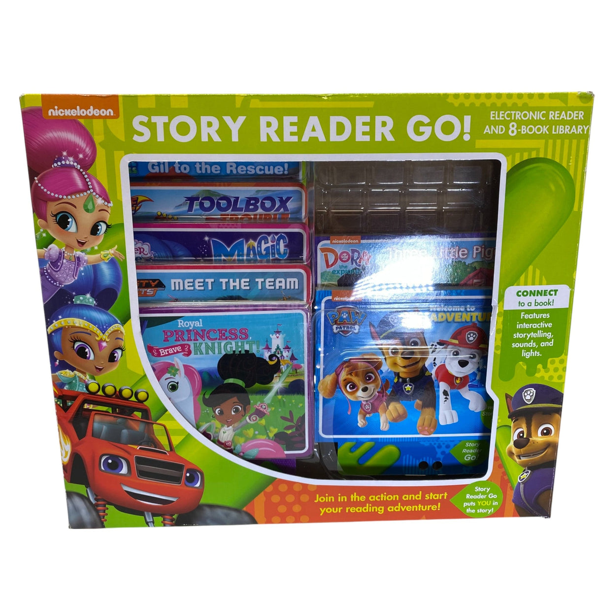 Nick Jr. Story Reader Go! Electronic Book and 8 Book Library