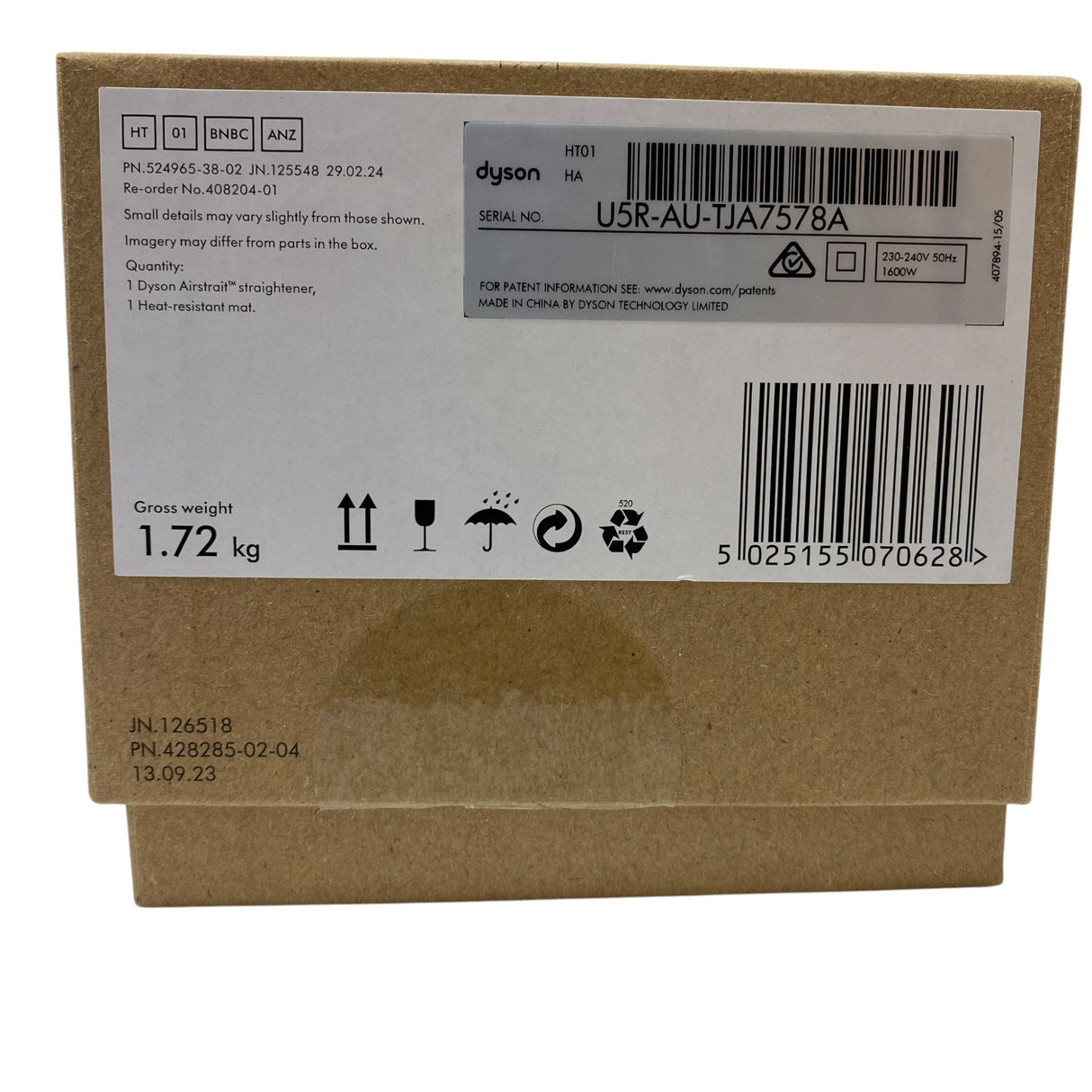 Dyson Airstrait Straightener - HT01