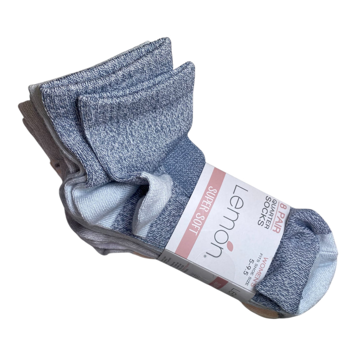 Lemon 8x Women's Super Soft Quarter Socks - Blue & Orange