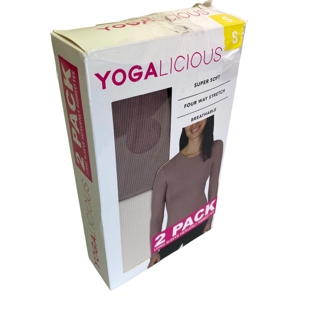 Yogalicious 2x Women's Long Sleeve Heavenly Ribbed Tee SIZE - Small