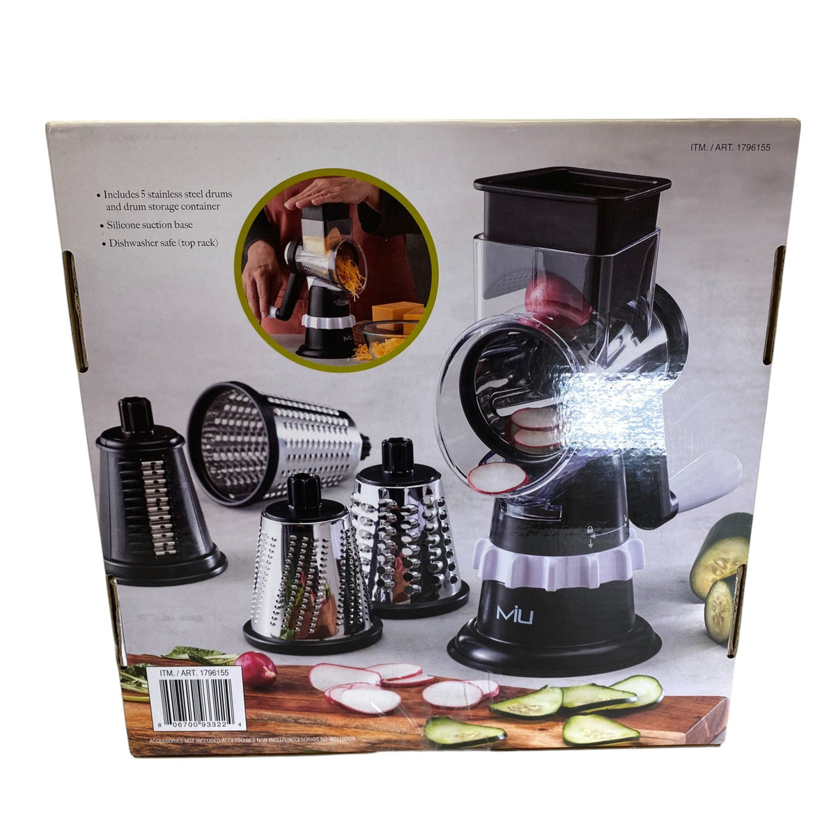 MIU Rotary Food Grater With 5 Replaceable Drums