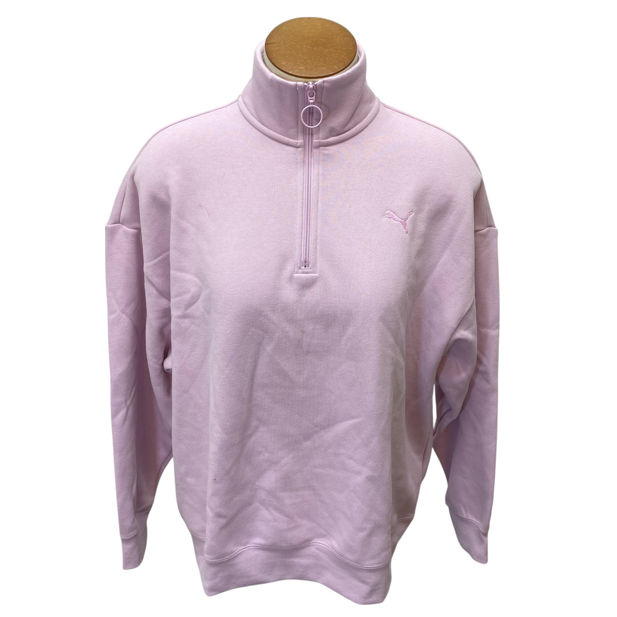Puma Women's Elevated Logo 1/4 Zip Fleece Sweatshirt SIZE - Large
