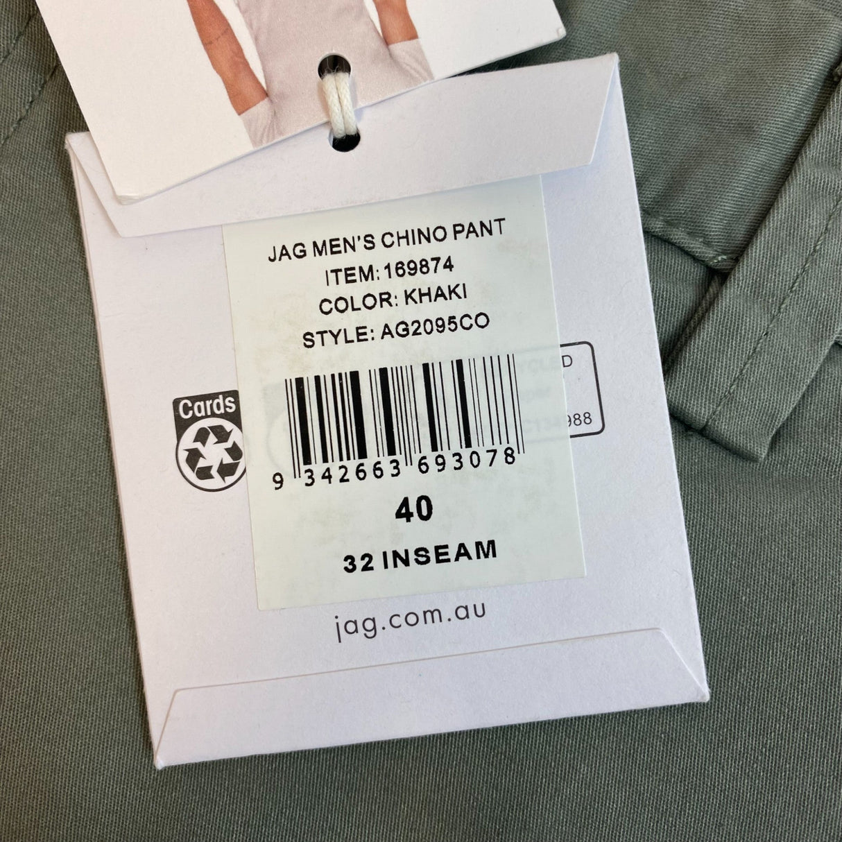 Jag Men's Slim Fit Chino Pants SIZE - 40x32