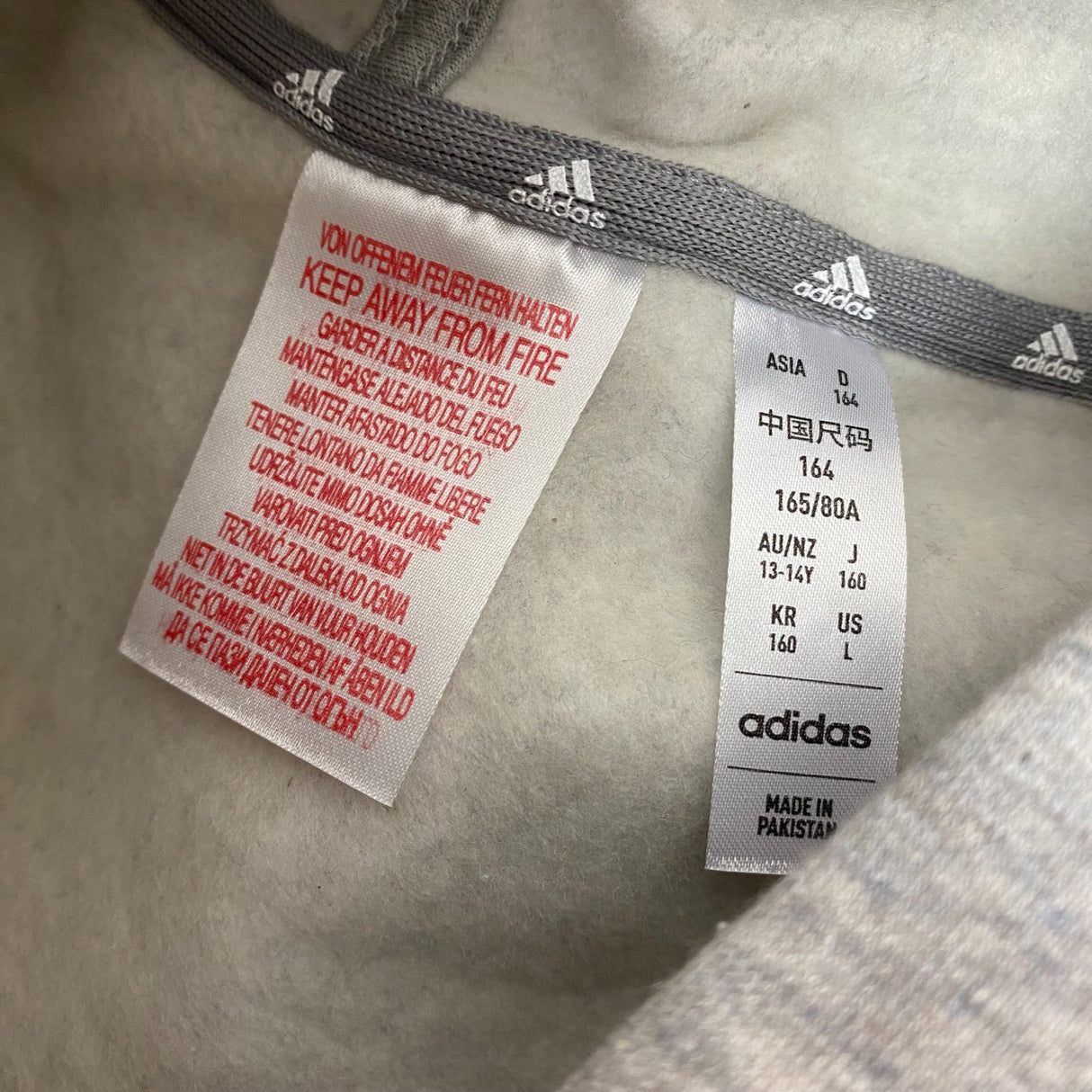 Adidas 3 Stripe Hooded Zip Top and Full Length Pants - 13-14Y SIZE - 14