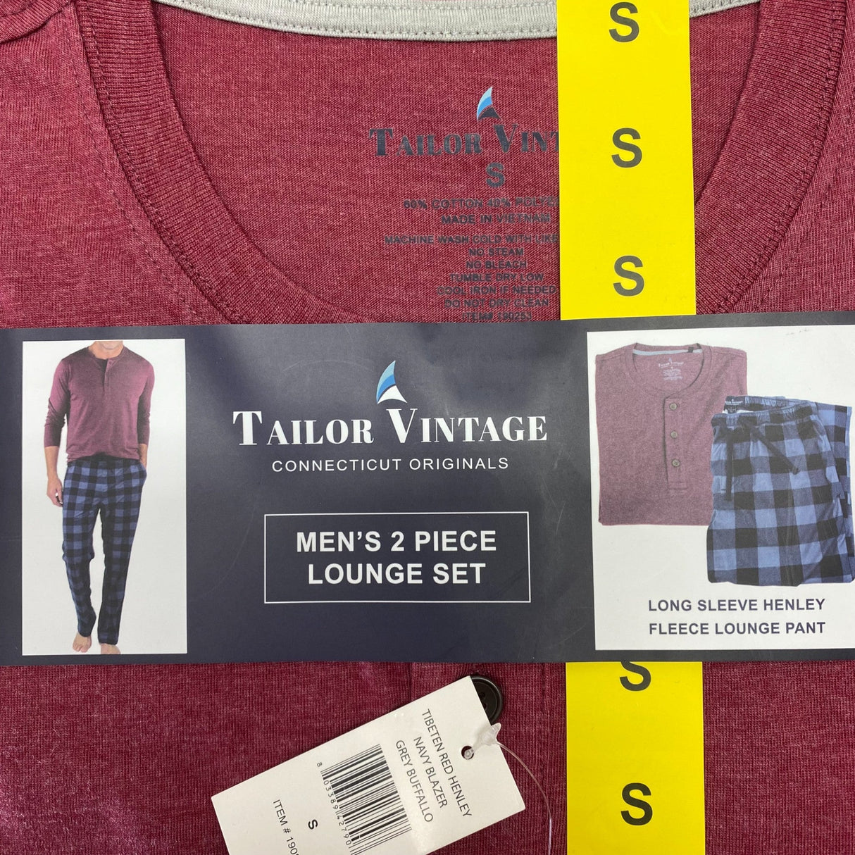 Tailor Vintage Men's 2 Piece Pyjama Set SIZE - Small