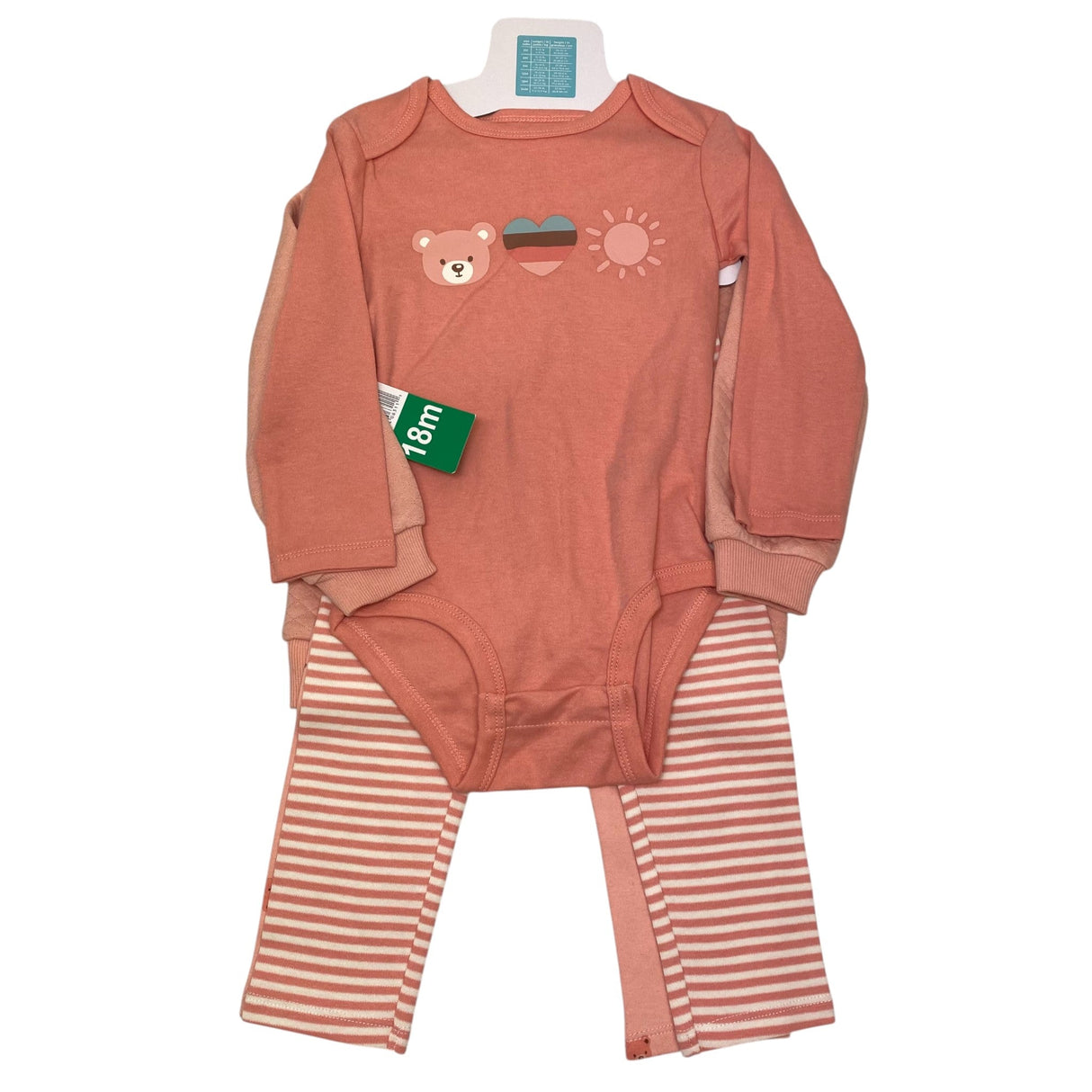 Pekkle Baby 4 Piece Clothing Set - Coral Bear 18M