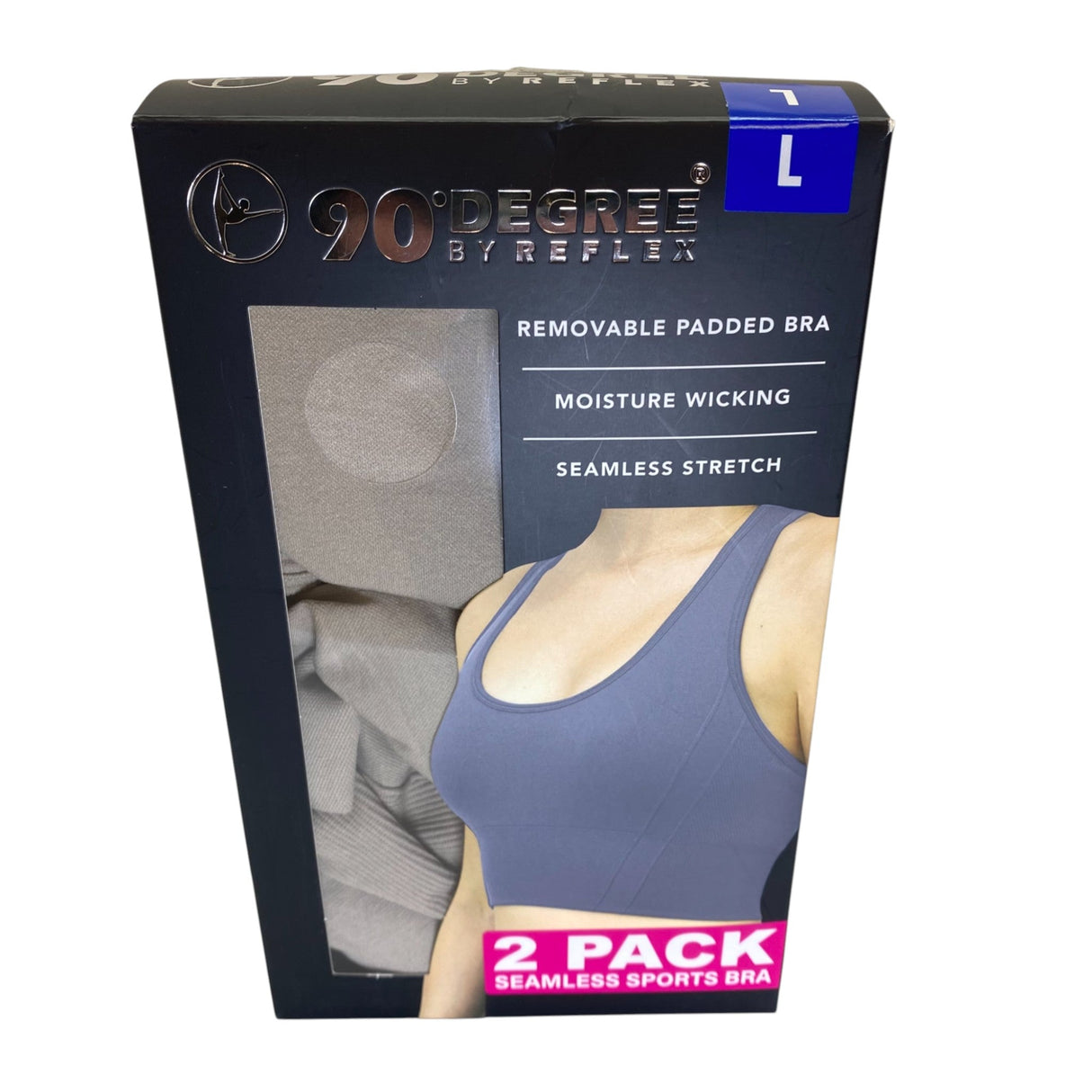 90 Degree By Reflex Women's Sports Bra 2 Pack SIZE - Large