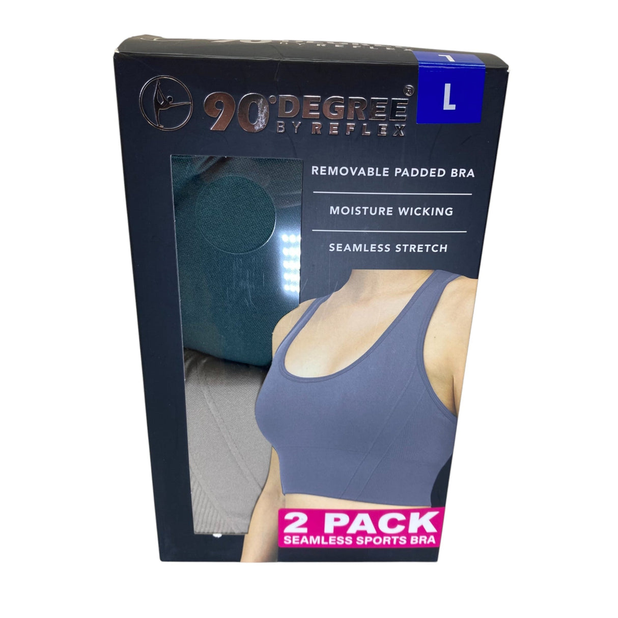 90 Degree By Reflex Women's Sports Bra 2 Pack SIZE - Large