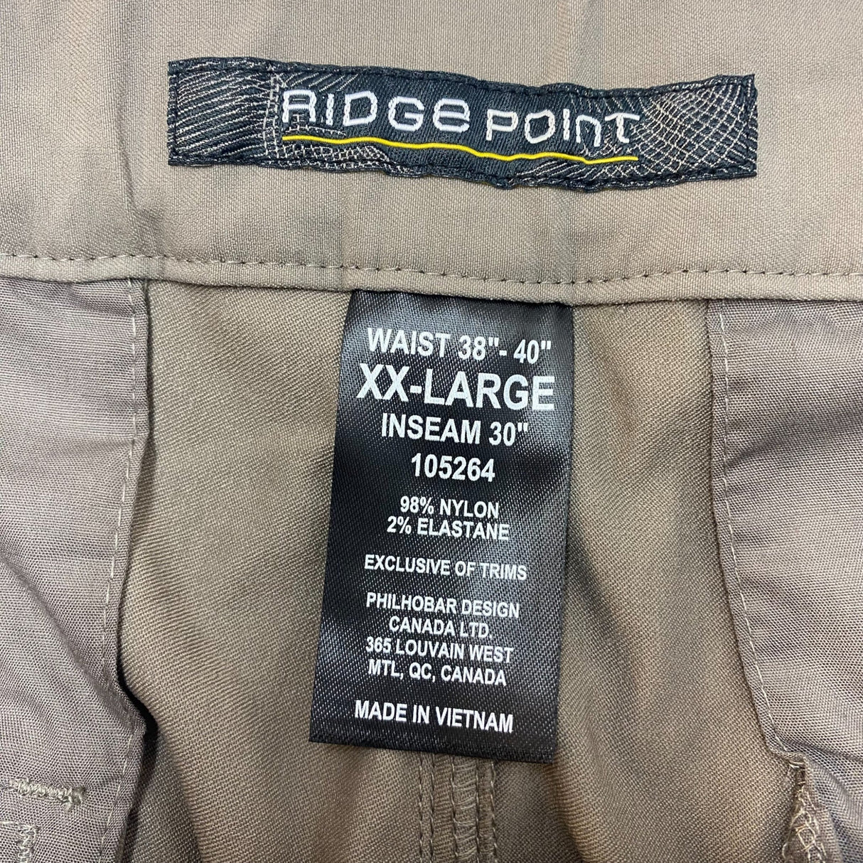 Ridge Point Men's Zip Off Cargo Pants/Shorts SIZE - XXL - 38-40x30