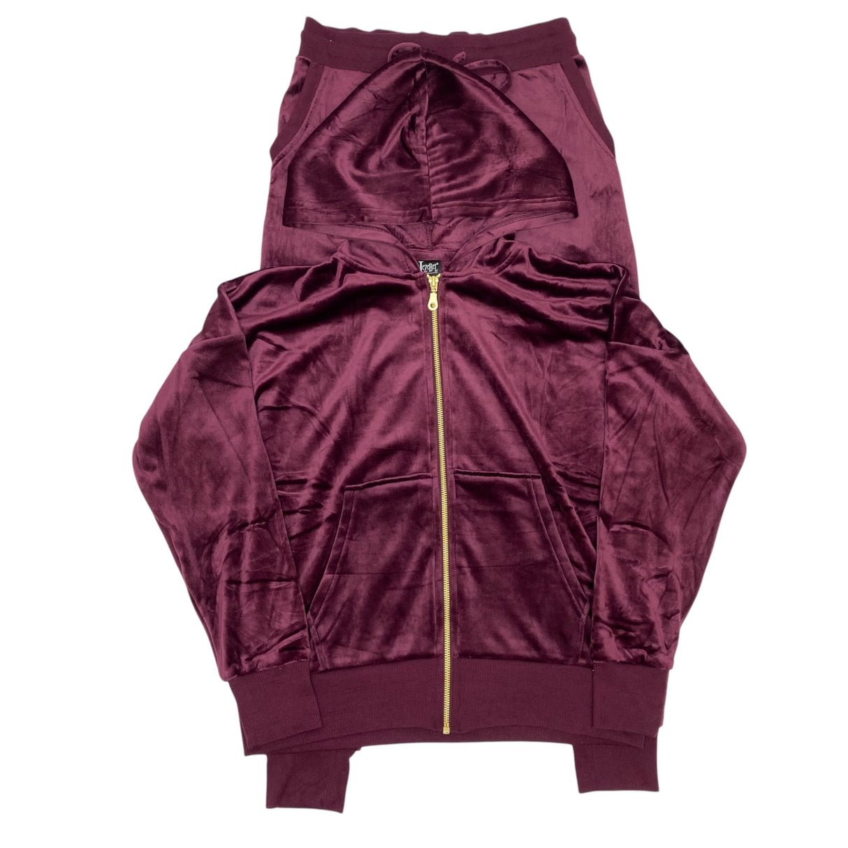 Jezebel Women's Velour Hoodie And Jogger Set - Fig SIZE - Small