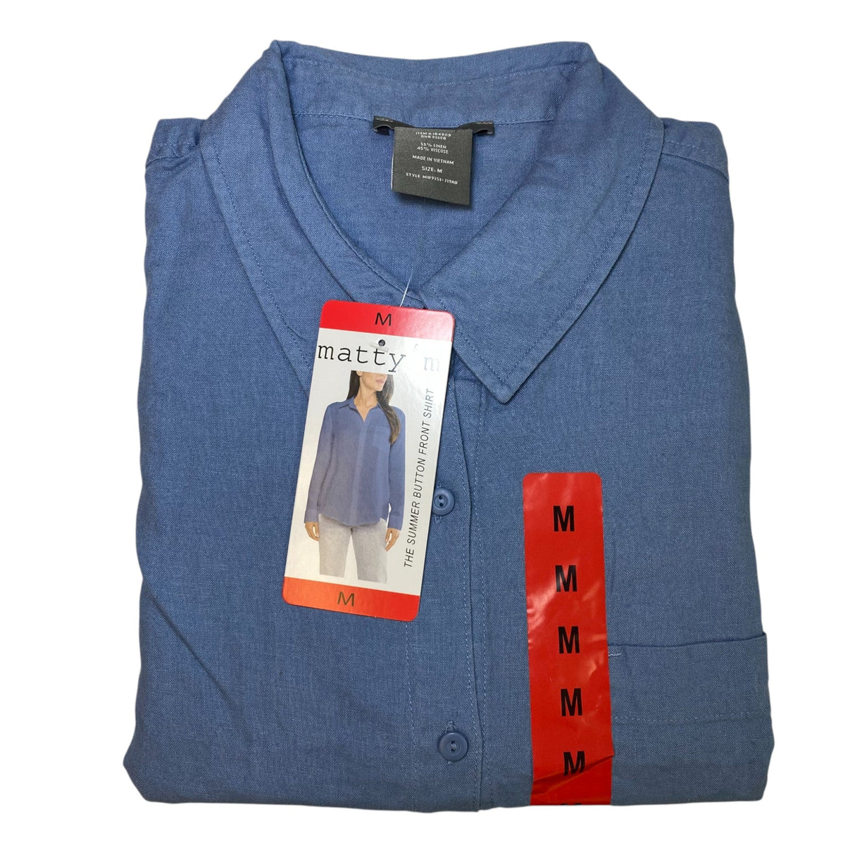 Matty M Women's The Summer Button Front Shirt - Blue