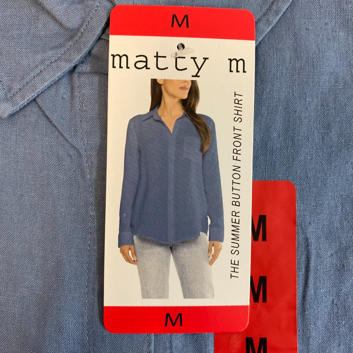 Matty M Women's The Summer Button Front Shirt - Blue
