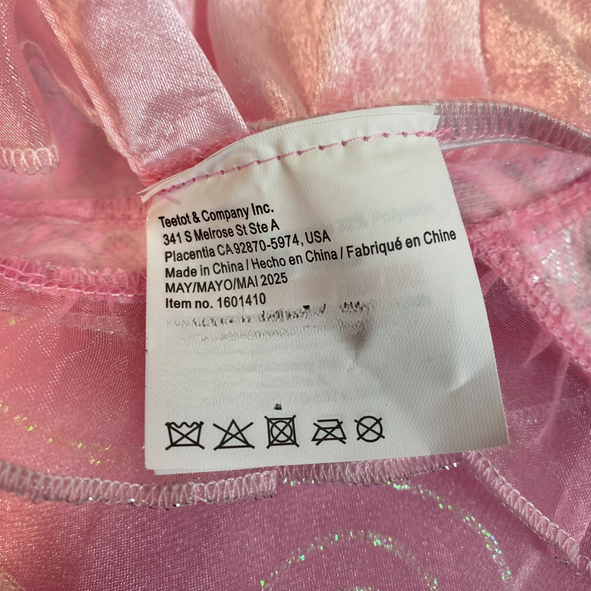 Teetot Princess Factory Costume Dress Only - 3-4 Years