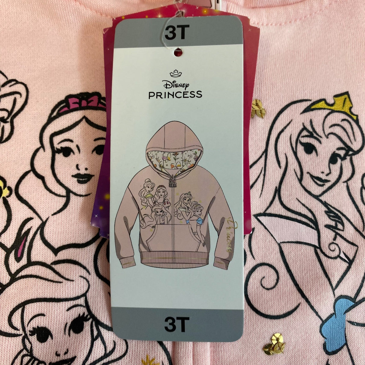 Disney Princess Girls Zip Up Hoodie - Size 3T SIZE - 3