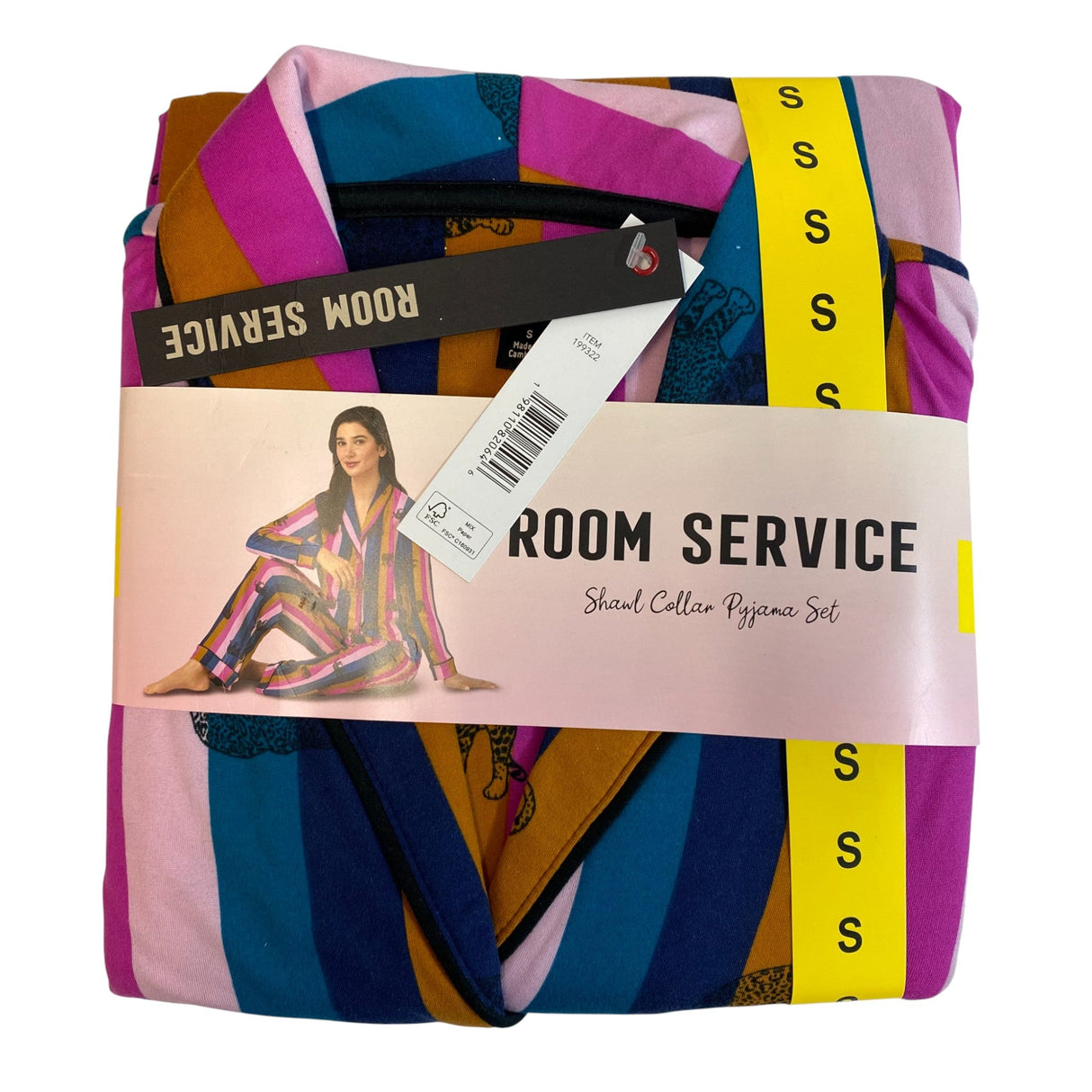 Room Service Women's Shawl Collar Pyjama Set