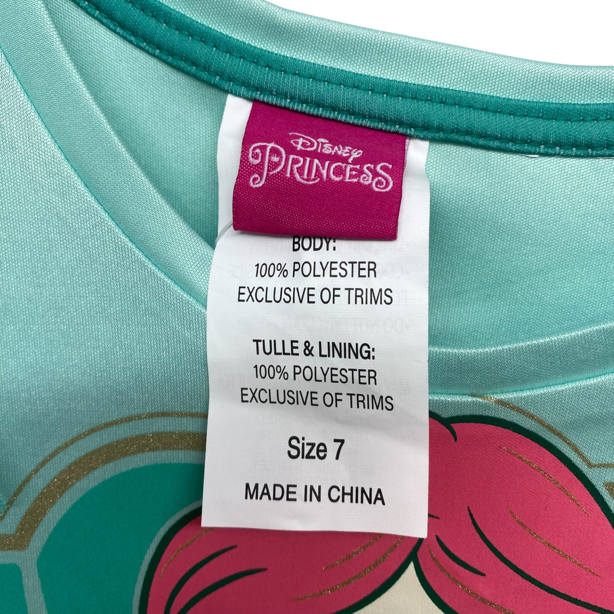 Disney Princess Girls Ariel Dress SIZE - 7