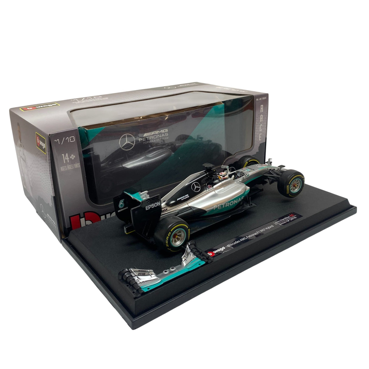 Bburago Lewis Hamilton Mercedes-AMG Petronas F1 W07 Hybrid 1:18 Die-cast Car