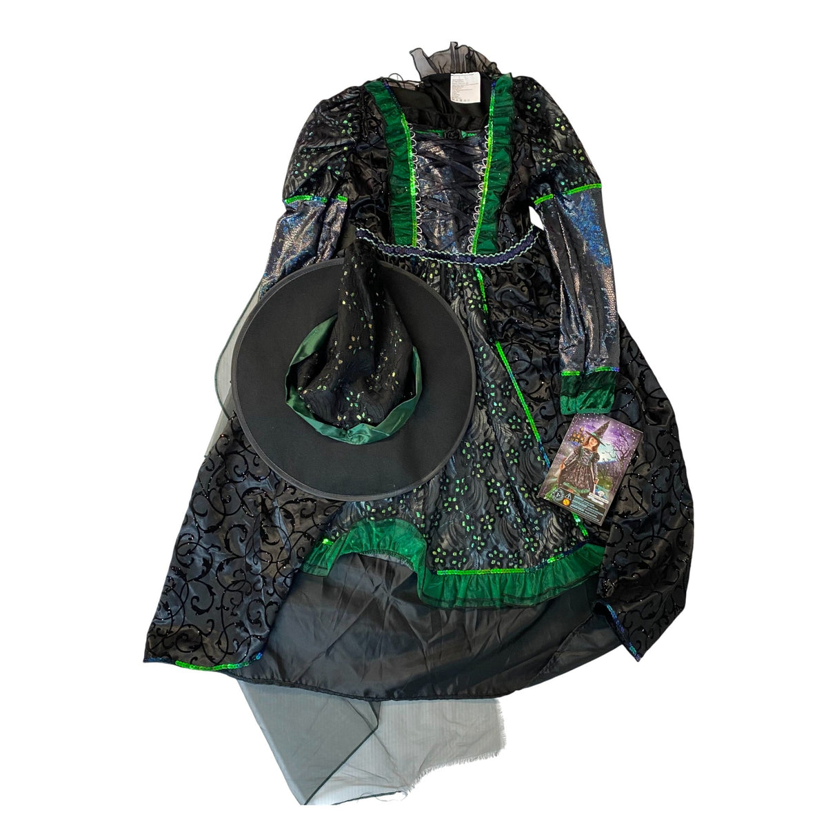 Teetot Cute Green Witch Costume - Size 7-8Y