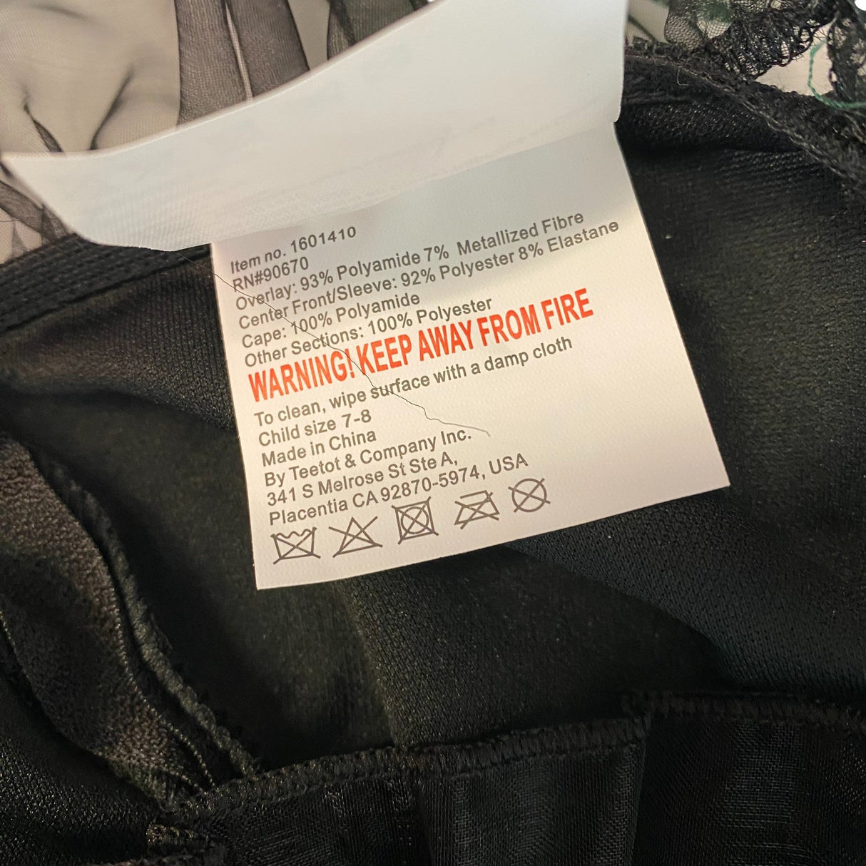 Teetot Cute Green Witch Costume - Size 7-8Y