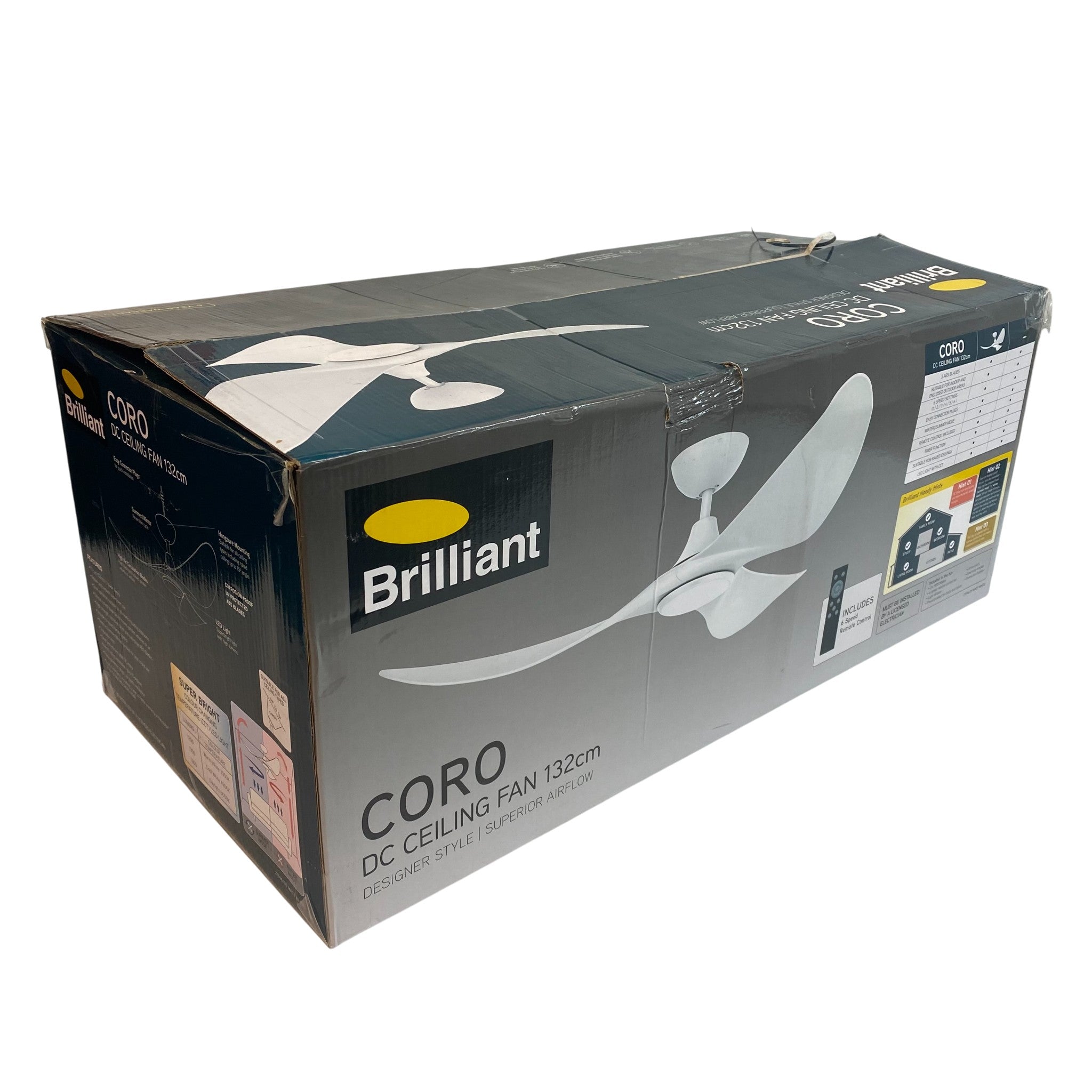 Brilliant CORO LED DC Ceiling Fan 132cm With Remote